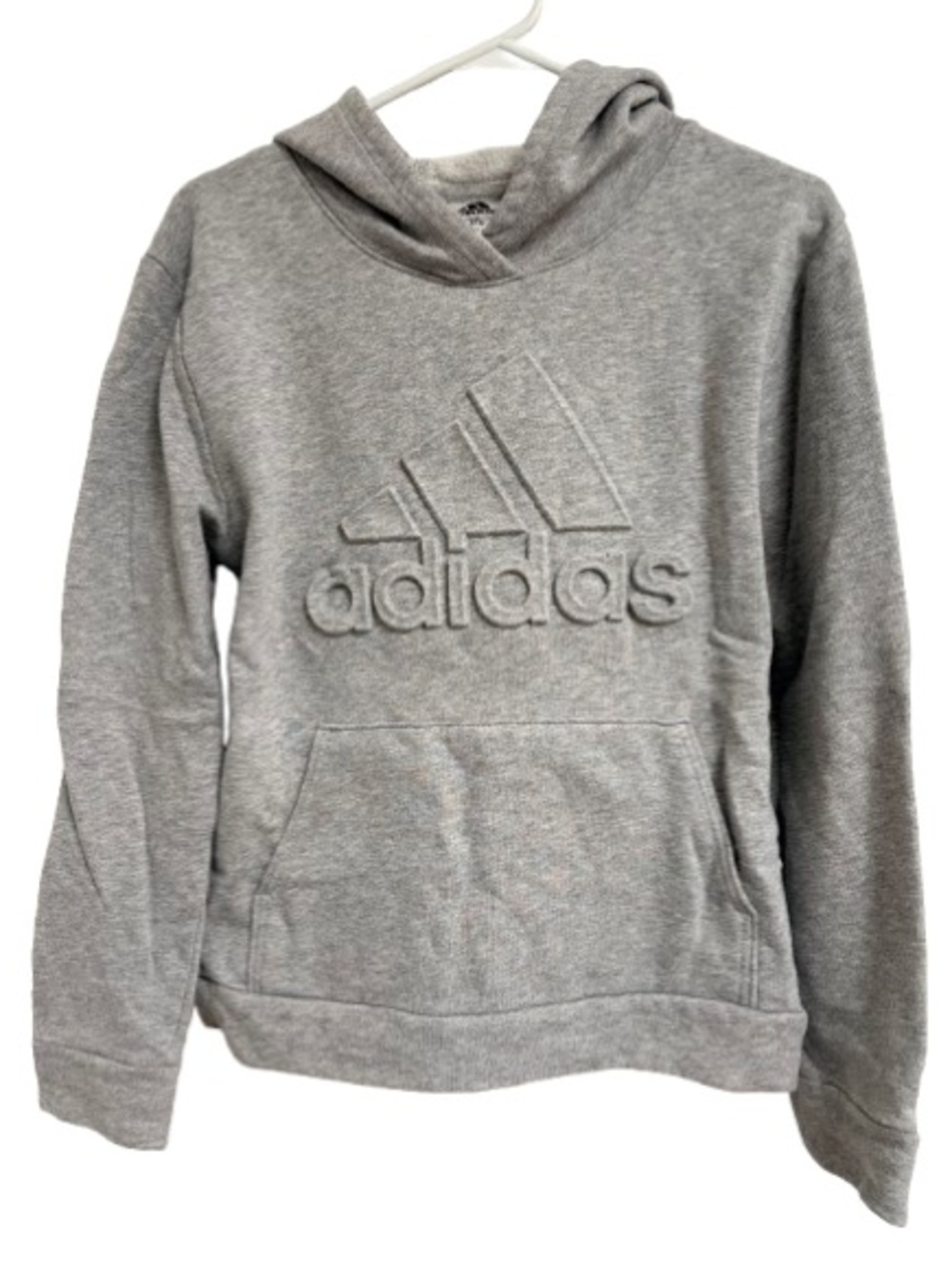 Youth adidas Light Gray Fleece Hoodie with Logo Tag